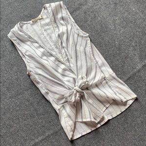 Striped Tank with Front Tie